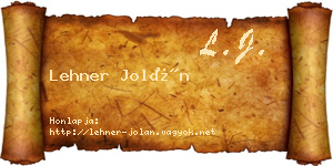 Lehner Jolán névjegykártya